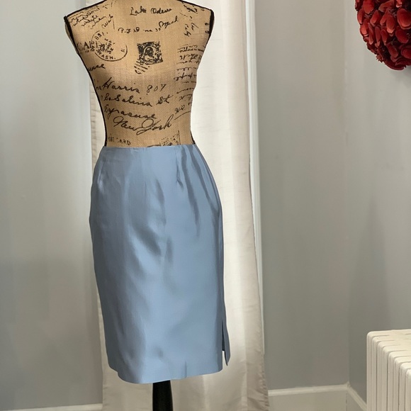 Talbots 3-piece silk blend blue skirt suit size 4 - Picture 5 of 8